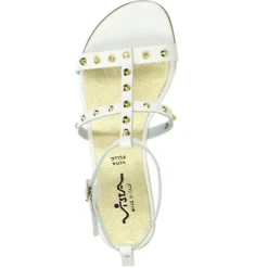 Damen Römersandaletten Nieten Weiß - Weiß -Schuh Verkaufs-Shop 8869412 07